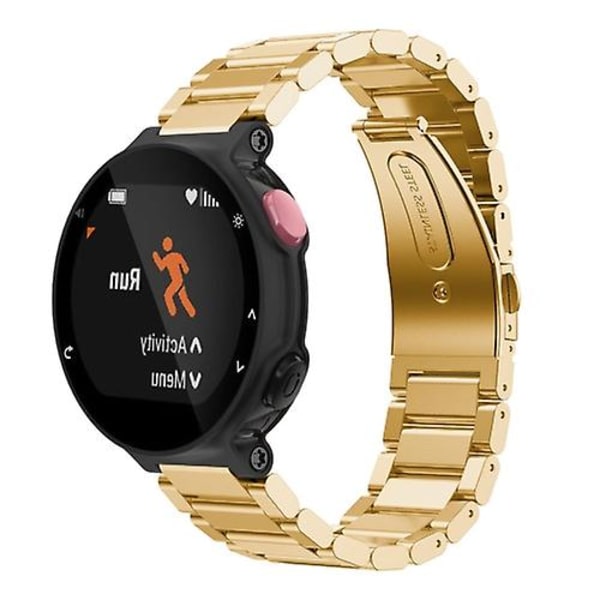 Universell smartklocka tre stålarmband för Garmin Forerunner 220 / 230 / 235 / 630 / 620 / 735 VOF Gold