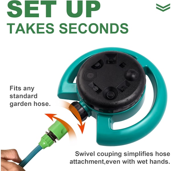 Grässprinkler, Vattenspridare för gräsmatta, Spridare för trädgård,