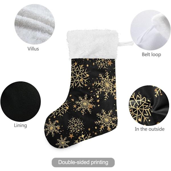 Julklapp, Personliga Julklappsstrumpor 2-pack Snöflinga Julkula Röd (2) 45,7 cm Julstrumpor Hängande Ornament Kamin
