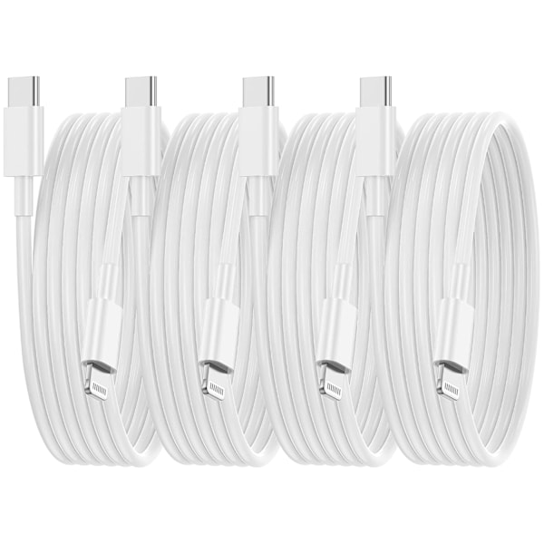 USB C till Lightning-kabel [Apple Mfi-certifierad] 4-pack 6 fot