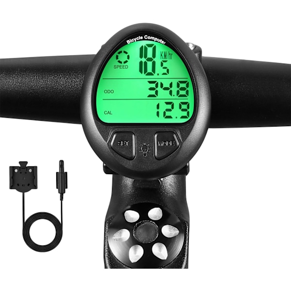 Kablet/trådløs cykelcomputer - MPH KM/H cykelhastighedsmåler