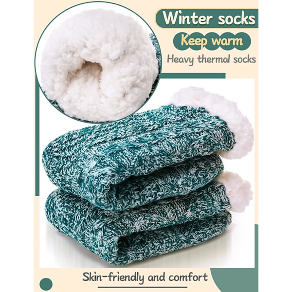 Dam fuzzy tofflor strumpor fluffiga mysiga stuga vinter varm fleece plysch stickad med