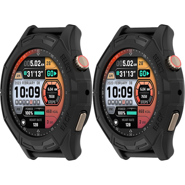 Skal Kompatibelt med Amazfit Cheetah/Cheetah Pro Smartwatch Skal Mjukt TPU Skyddsfodral (Svart, Svart) Svart, Svart