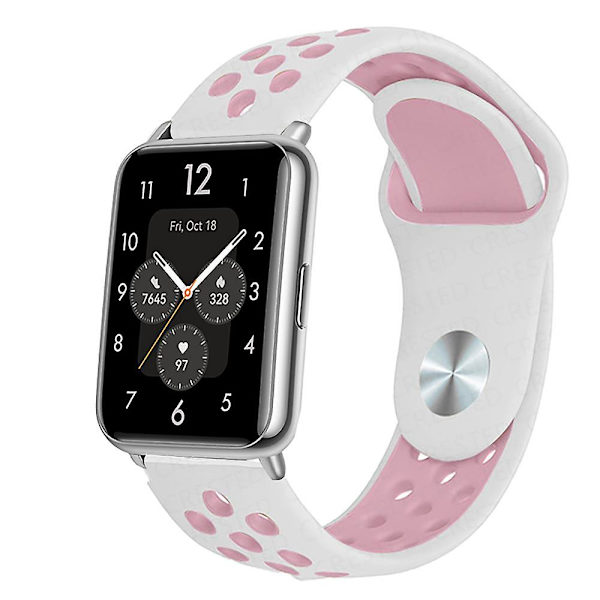 Silikone Rem Til Huawei Watch Fit 2 Band Aktiv Klassisk Smartwatch Tilbehør Correa Udskiftningsrem Huawei Watch Fit2 Rem pink white1