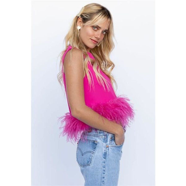 Kvinners Fjær Korsett Topper Off Shoulder Ermeløs Tube Cami Vest Push Up Faux