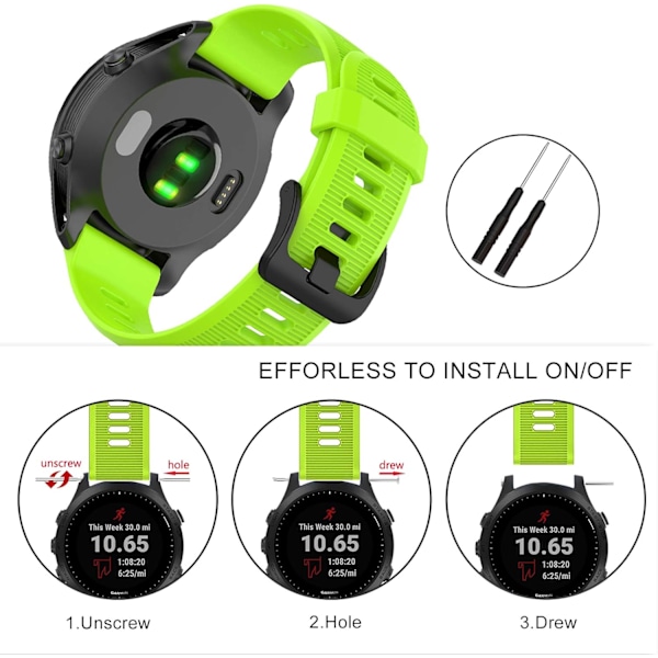 Silikonklokkebånd for Forerunner 945/935, Garmin Fenix 6/5 og Quatix 5