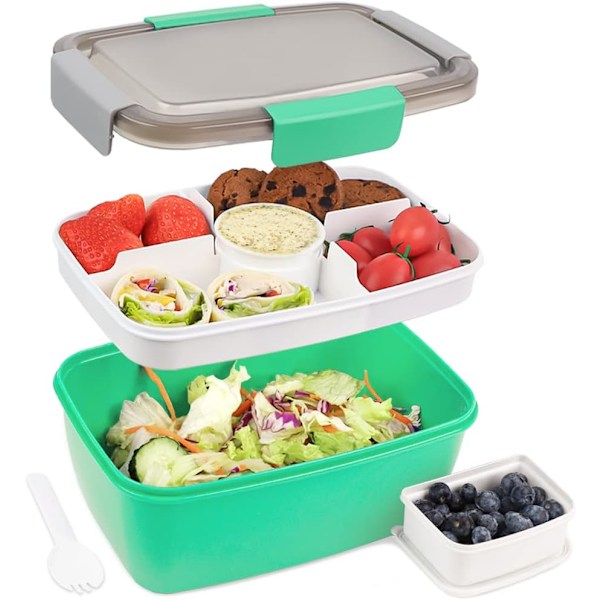Bento Box 2000ML, Madkasse Salat Frokostbeholder til at tage med 4