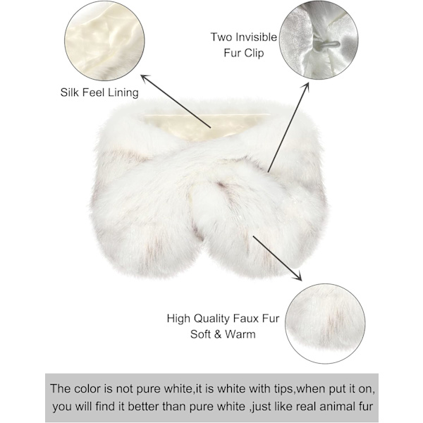 La Carrie Dame Faux Fur Krage Skjerf Wrap Varm Vinter Varmer