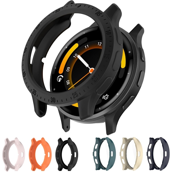 Kompatibel med Garmin Venu3s TPU Skyddsfodral, Smartwatch Skyddsfodral Skal Mjukt och Tåligt Klocktillbehör (Svart) Svart