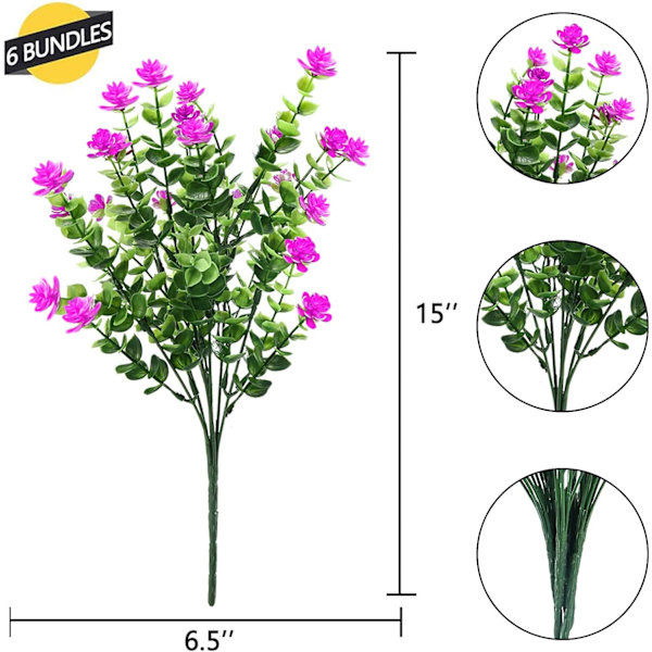 Kunstige udendørs blomster Falske blomster til dekoration UV-bestandige falmer ikke