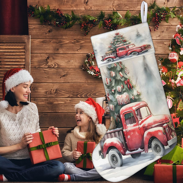Julpynt Weihnachtsstrumpf Present Holder Semester Xmas Strumpor Sockor för Familj Dekoration Hängande Ornament Party, 45 x 19,8 cm