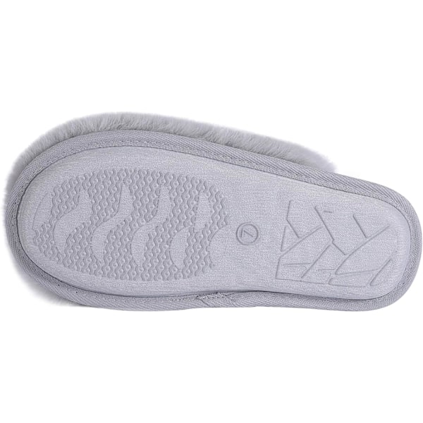 Pälsmjuka tofflor. Huspälstofflor för kvinnor Slip on Memory Foam Fluffy