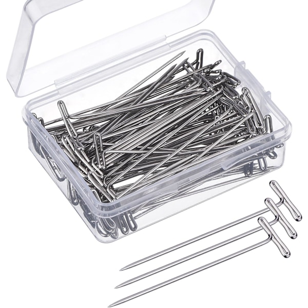 100-pack peruk T-stift 2 tummed plastlåda