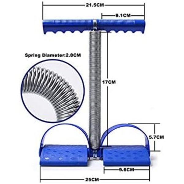 WUW Elastisk Sit Up Pull Rpe ng Tensin Rpe Ft Pedal Abdminal Eerciser Utrustning Fitness Yga Blå Blå