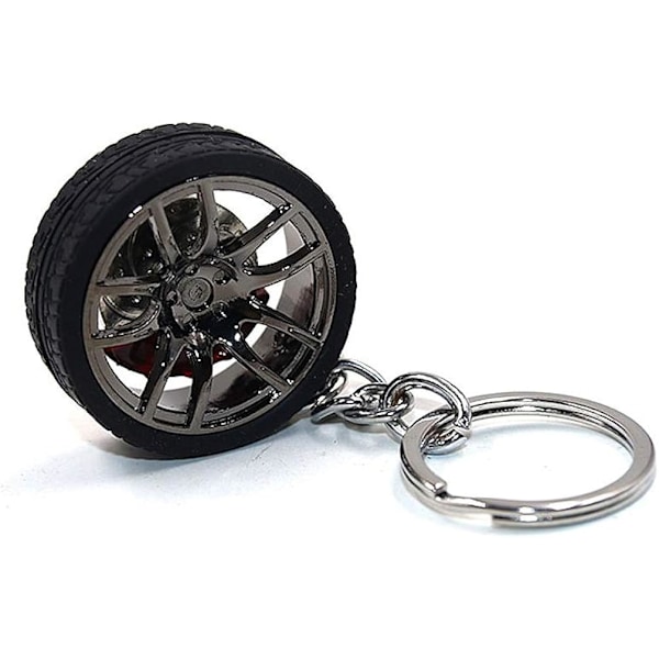 Car Rim Wheel Keychain with Brake Discs - Fashion Pendant