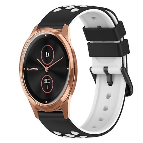 För Garmin Garminmove Luxe 20mm Tvåfärgat Silikon Armbandsur JDT Pink-White