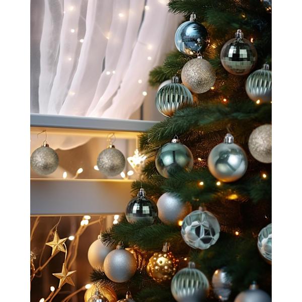 2,36''/60mm 34 stk. Julekugle Mini Ornamenter Fest Dekorationer Uknuselige