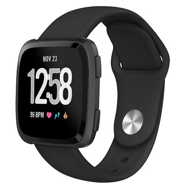 Til Fitbit Versa 2 / Fitbit Versa Lite Solid Color Silikonurrem TRS Black