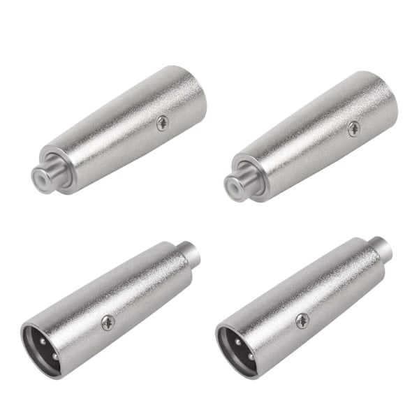 4 stk. XLR han til RCA hun adapter - Audio koblingsadapter
