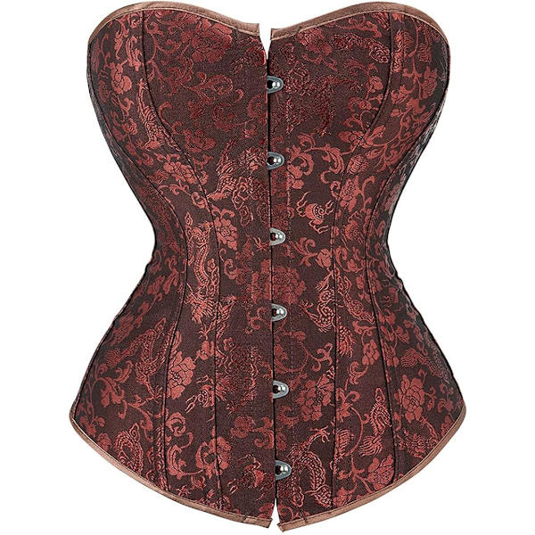 Korsetter til kvinder Bustier Sexy Brocade Lace up Overbust Korset Waist Cincher