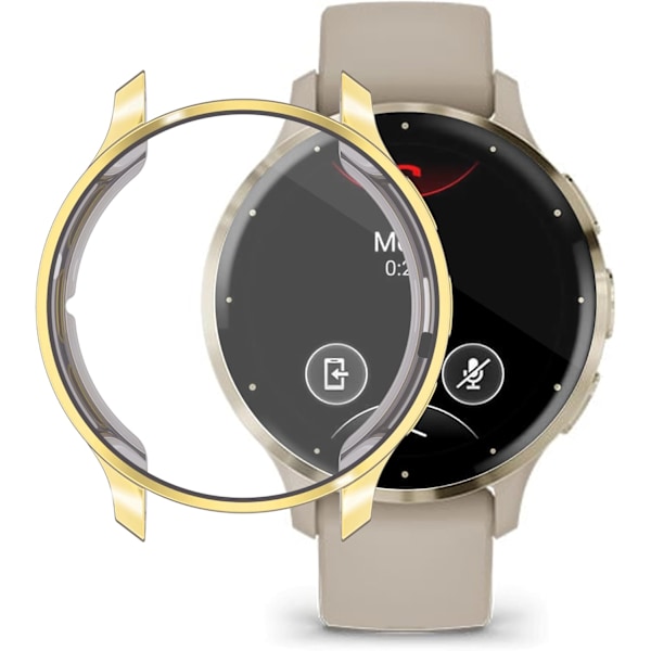 Kompatibel med Garmin Venu 3 45mm Stötfångarfodral Skärmskydd Mjuk TPU Stöttålig för Garmin Venu 3 45mm Smartwatch (Guld) Guld