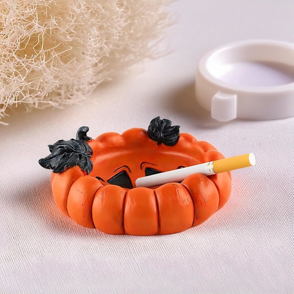 Menneskelig hodeskalle askebeger harpiksfigur askebeger brett Halloween dekorasjon håndverk røyker gave til menn hjemmekontor hodeskalle askebeger for sigarer  En størrelse  En
