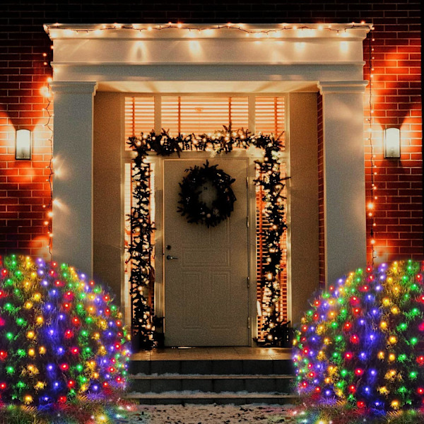 Julelysnet, 510 LED store udendørs netlys, 28x5 ft netmaskenet til buske, 8 tilstande vandtætte Twinkle strenglys, der kan forbindes