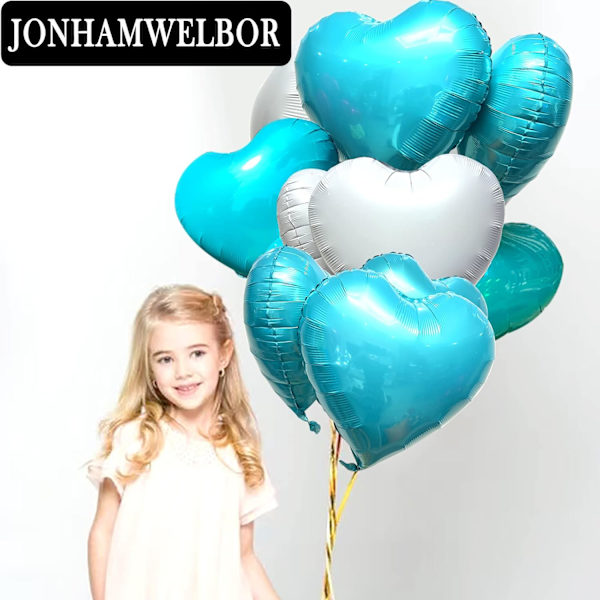 20 stk. 18 tommer hvide hjerteformede folieballoner dekorationer Valentinsdag fødselsdag bryllup babyshower fest (hvid) C2-hvid C2-hvid