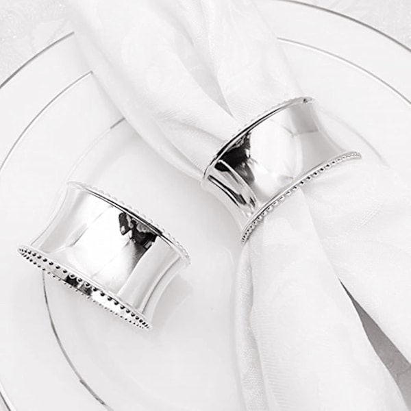 Napkin Rings Set of 12 Napkin Holders for Wedding Holiday Silver Bulk Napkin