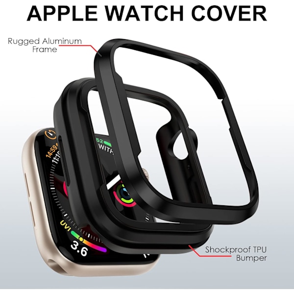 TPU Metal Mixed Case Designad kompatibel med Apple Watch Series SE