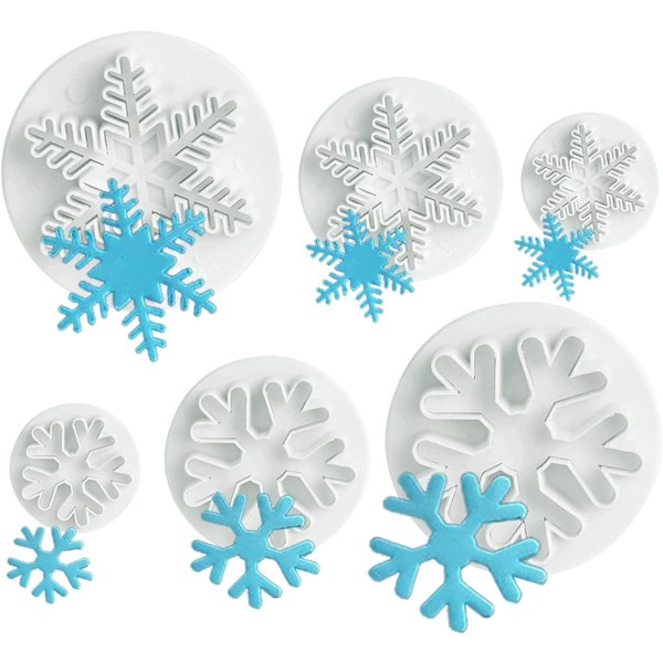 Snøfnugg Kakeform 6stk Mini Kakeform & Fondantform for Baking