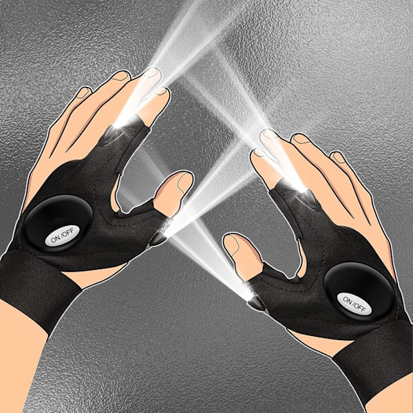LED-ficklampor handskar, coola prylar för män handyman, fiske,