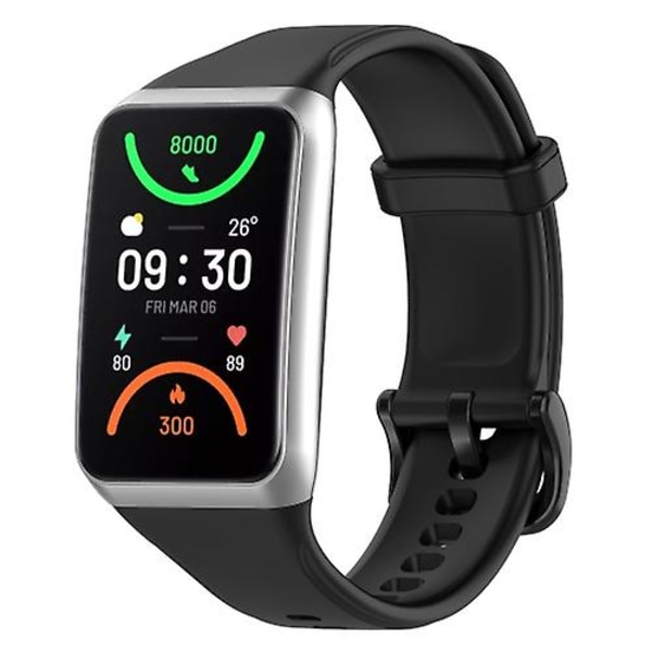 Solid Color Soft Silicone Watch Band LVK för Oppo Band 2 Black