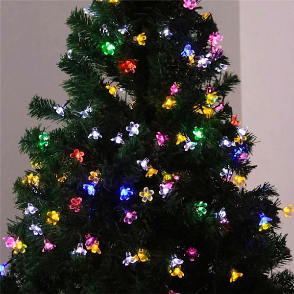 Sæt stikket i dekorative kirsebærblomster-lyskæder, 33ft 100 LED USB-lyste blomsterdekorationer med timer til indendørs soveværelse telt seng terrassefest