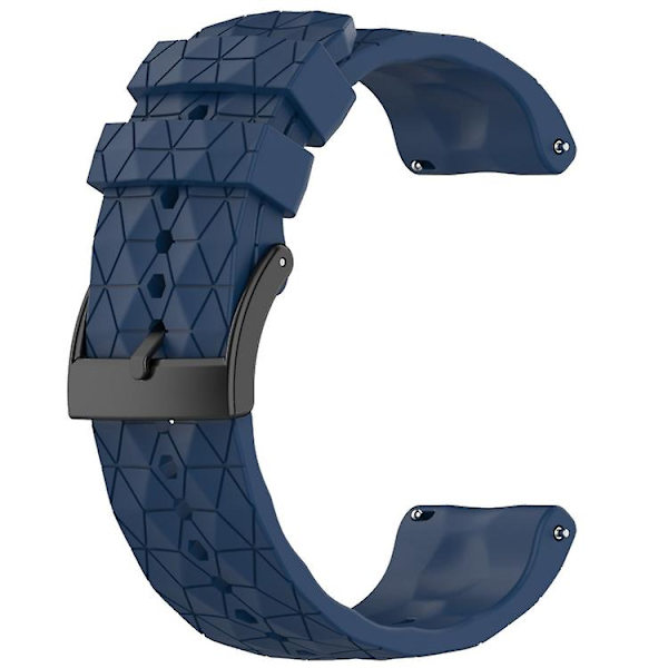 For Suunto 7 24mm Fodboldmønster Silikone Solid Farve Urrem BEZ Navy Blue