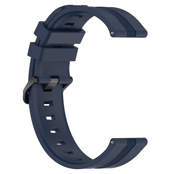 För Garmin Forerunner 158 20 mm konkavt randigt Slicone watch LNG Navy Blue