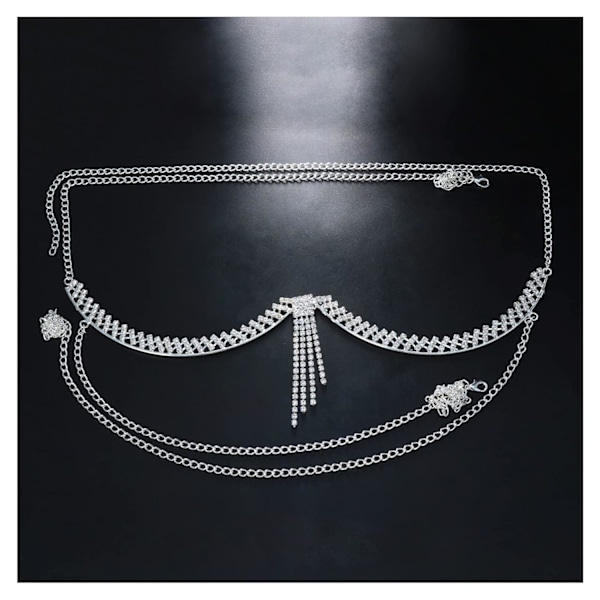Rhinestone Brystfeste Kjede Trendy Krystall Brystfeste