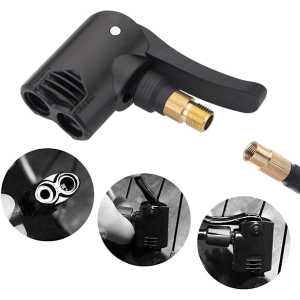 Dobbelthodet sykkelsporpumpe Däck luftpumpe ventiladapter