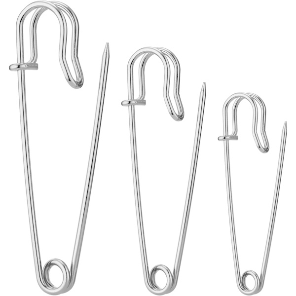 Stora säkerhetsnålar, paket med 40 - Heavy Duty, olika storlekar för filtar, kjolar, hantverk