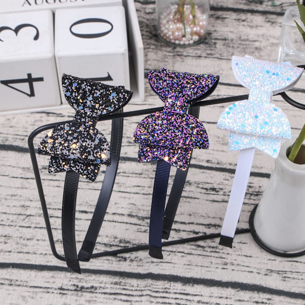 Jente pannebånd Sequin Glitter Sløyfer Hårbånd Hårtilbehør Barn
