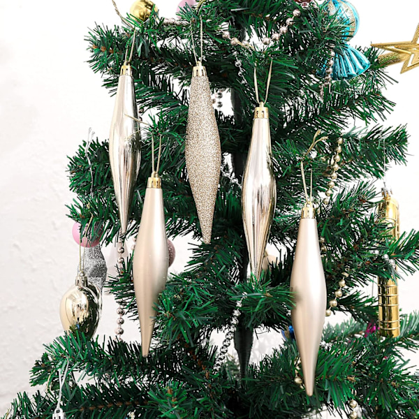 30PCS/6Set Finial Droplet Julgransdekorationer Blanka/Matta/Glitter/Design