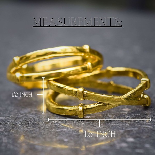 12 stk. Guld Servietringe (Dobbelt Loop) - Elegant Twist Interlock Design Klud