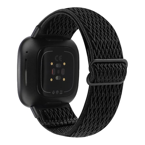 For Fitbit Versa 4 / Sense 2 Universal Wave Nylon Watch Band MYY Black