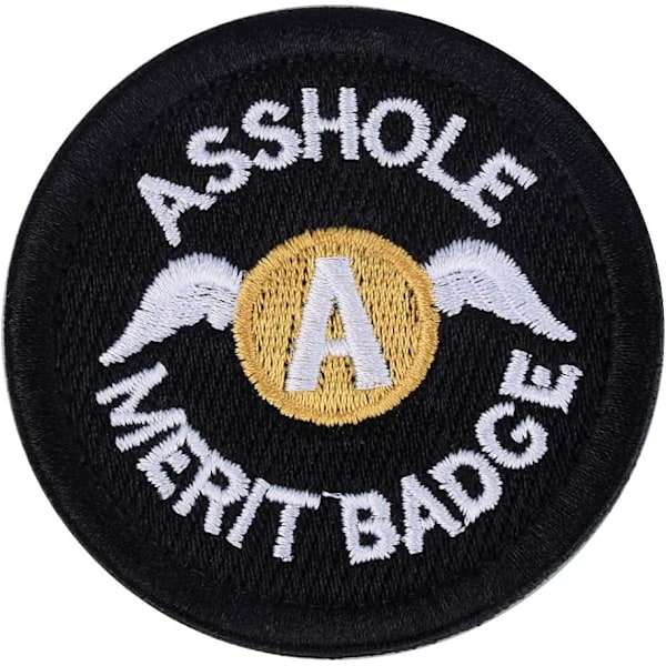 Asshole Merit Badge Patch - Broderet Moral Taktisk Patch Krog og Loop