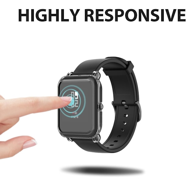 (3-pack) Skärmskyddsfodral Kompatibla med Amazfit GTS 4 Mini/Bip U Pro/Bip S/Bip Lite/Bip 1S Klocka, Mjukt Färgat TPU Stötsäkert Skydd Slim Guard