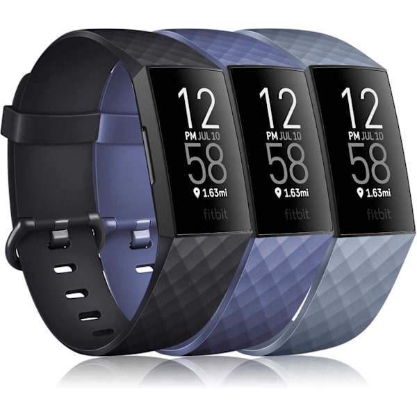 3-pak justerbare erstatningsremmer for Fitbit Charge 3/4