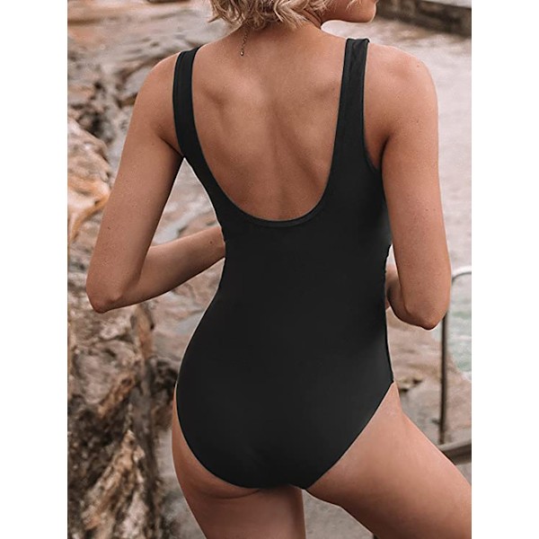 Dam V-ringad kjole mesh badedragt Figurformning One-Piece