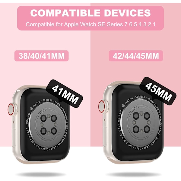 Kompatibel med krystalklare Apple Watch-rem, 45 mm 44 mm