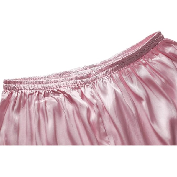 Kvinners Silke Pyjamas Sett Lang Ermet Damer Satin PJ Sett Knappet Pyjamas