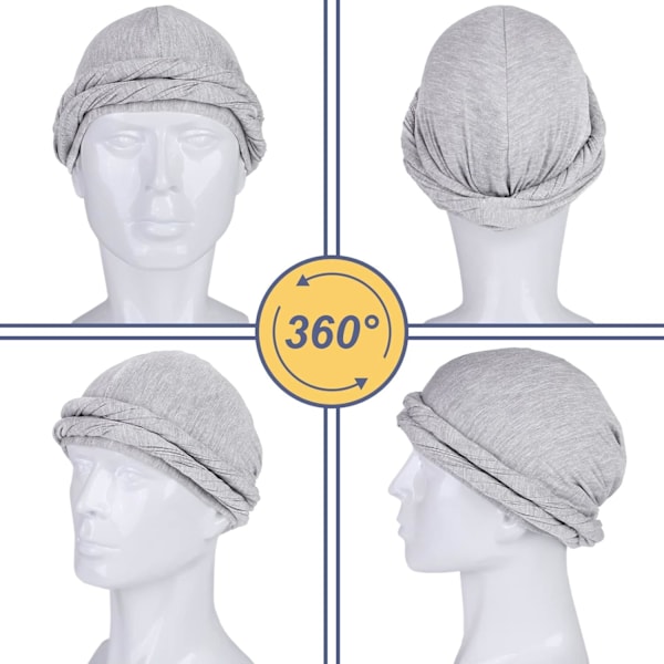 2-delt Halo Turban for menn, svettetransporterende Durag T-skjorte